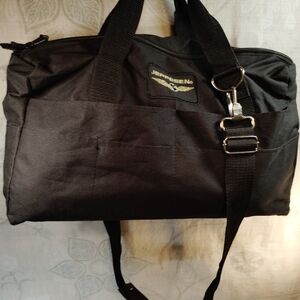 Jeppesen Black Nylon Weekender Bag